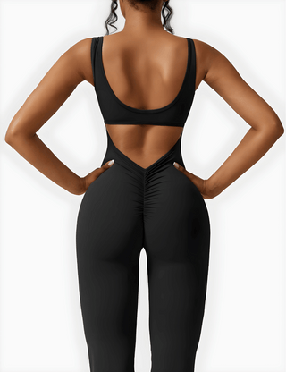 V-Back Flared Jumpsuit