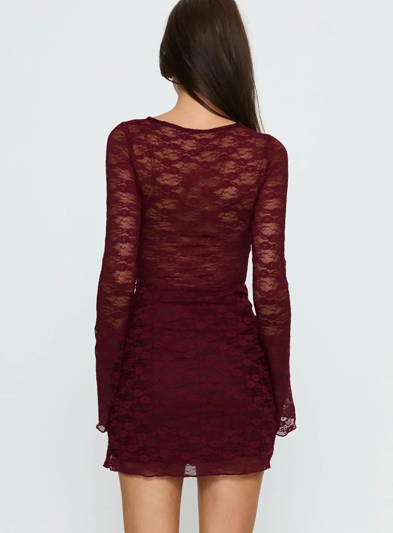 Nola Mini Dress - Burgundy MissMuse Co. Nola Mini Dress - Burgundy MissMuse Co.