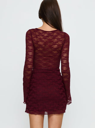 Nola Mini Dress - Burgundy