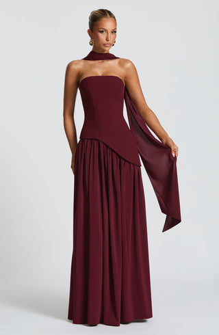 Marcella Maxi Dress - Cherry Lacquer