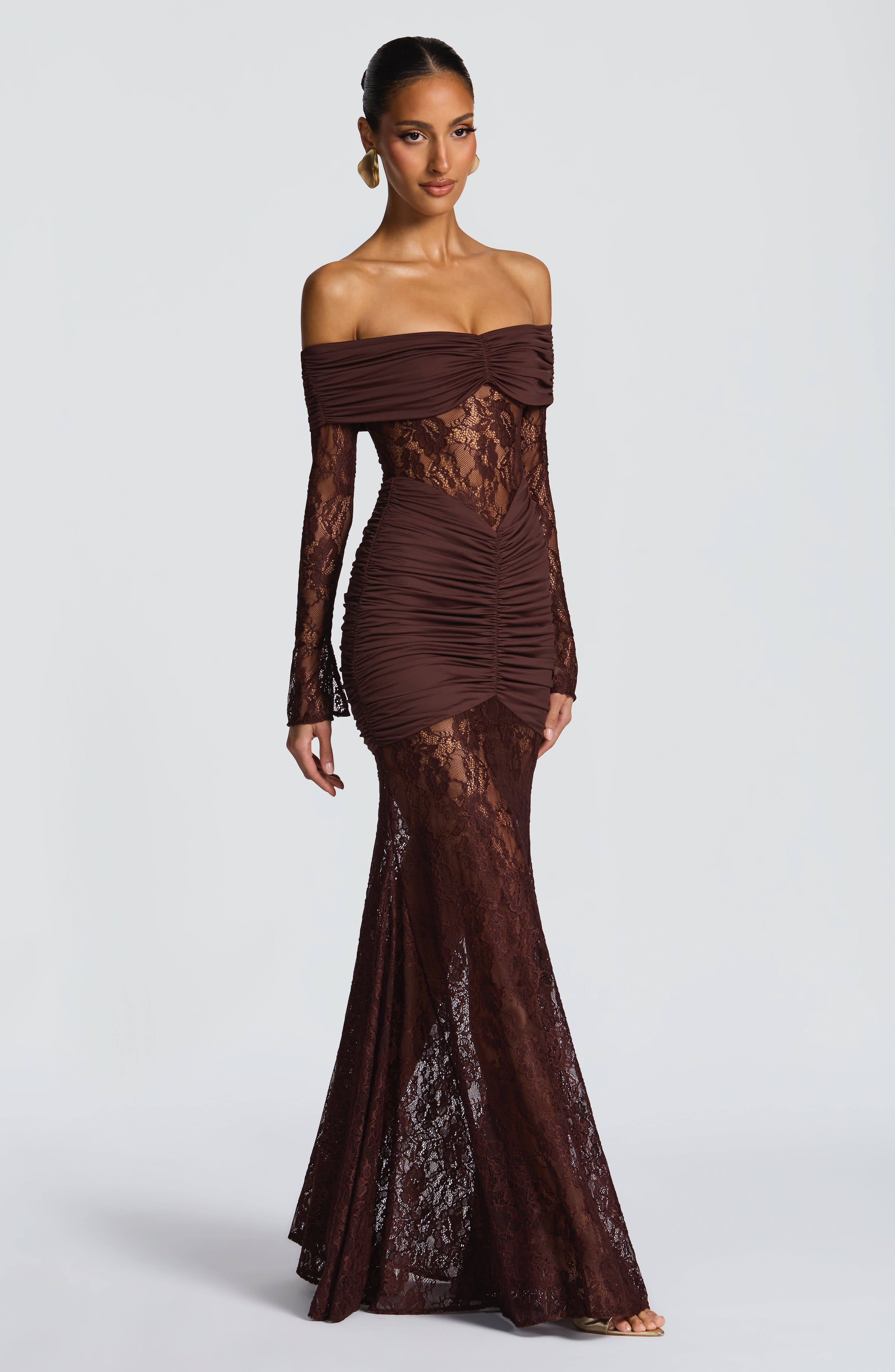 Hanna Maxi Dress - Plum Brown