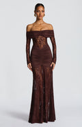 Hanna Maxi Dress - Plum Brown