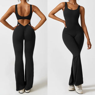 V-Back Flared Jumpsuit
